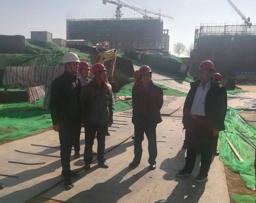 贠公法帶領(lǐng)安全環(huán)保第二督導(dǎo)組深入藍(lán)山水岸工地項目檢查指導(dǎo)工作