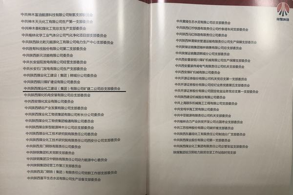 陜煤建設(shè)礦建二公司黨總支榮獲“陜煤集團(tuán)先進(jìn)基層黨組織”稱號