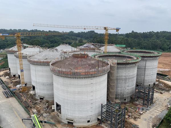 陜煤建設(shè)銅煤公司四川中儲糧項目淺圓倉倉體滑模順利實施完成