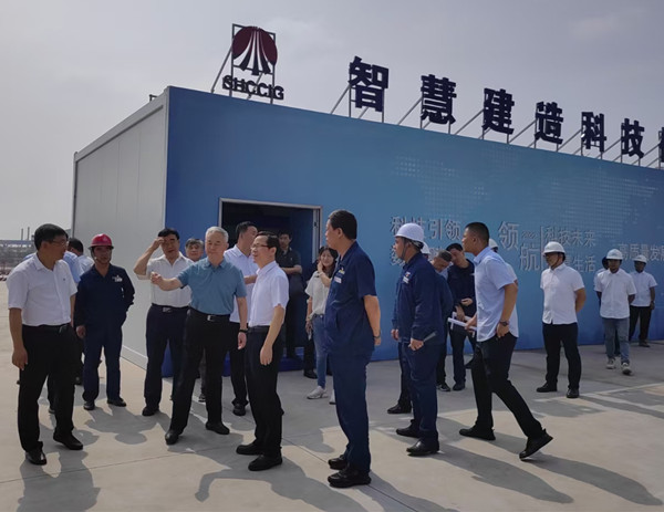 省國資委副主任韓紹安一行蒞臨陜鋼集團(tuán)龍鋼公司機械化綜合一次料場項目視察