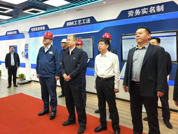 渭南市委副書記、市長(zhǎng)陳曉勇視察龍鋼機(jī)械化綜合一次料場(chǎng)項(xiàng)目建設(shè)情況
