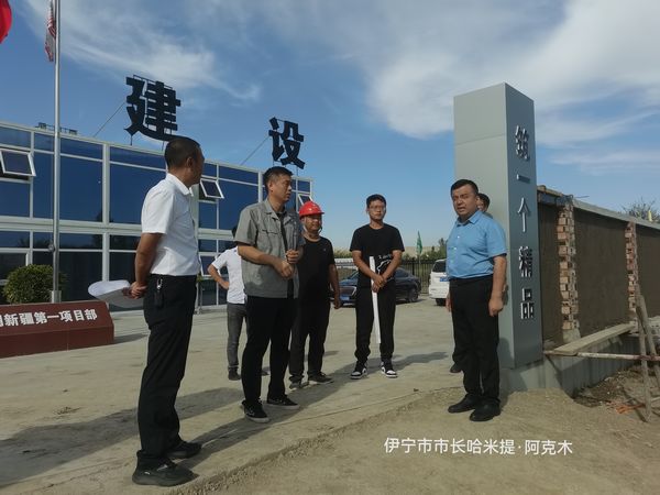 伊寧市委副書記、政府黨組書記、市長哈米提?阿克木蒞臨陜煤建設(shè)天工公司承建的煤炭儲運中心基地建設(shè)項目檢查指導(dǎo)工作